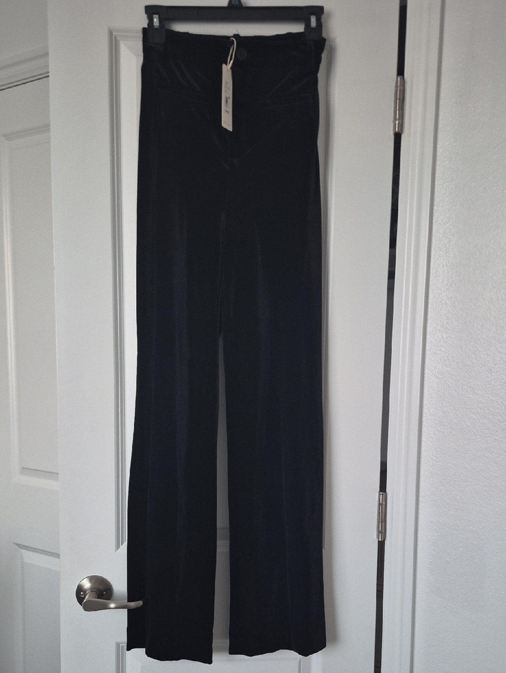 Copper Key Black Velvet Wide-Leg Pants